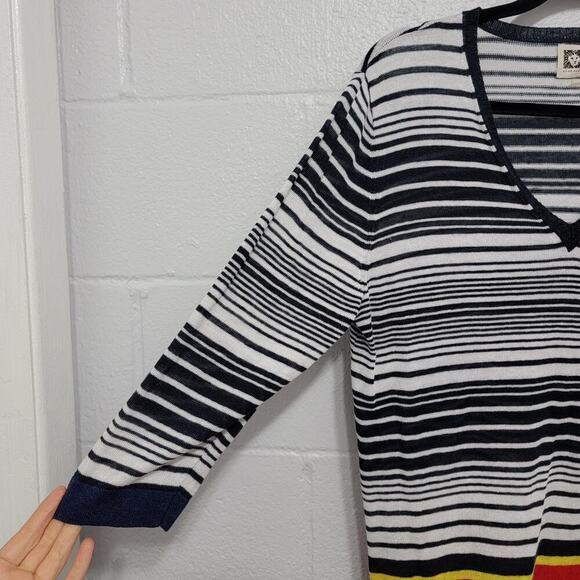 Anne Klein Striped Linen Blend Sweater Large Coast Nautical 799 - Picture 5 of 9